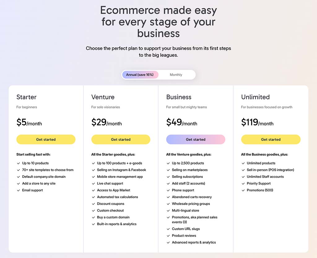 Ecwid pricing