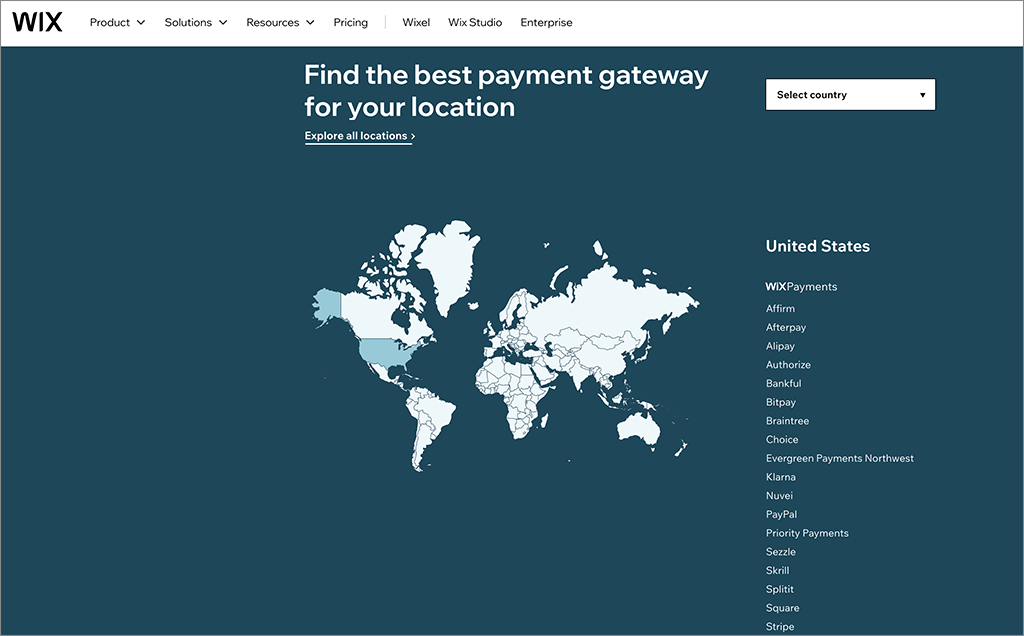 Wix payment gateways