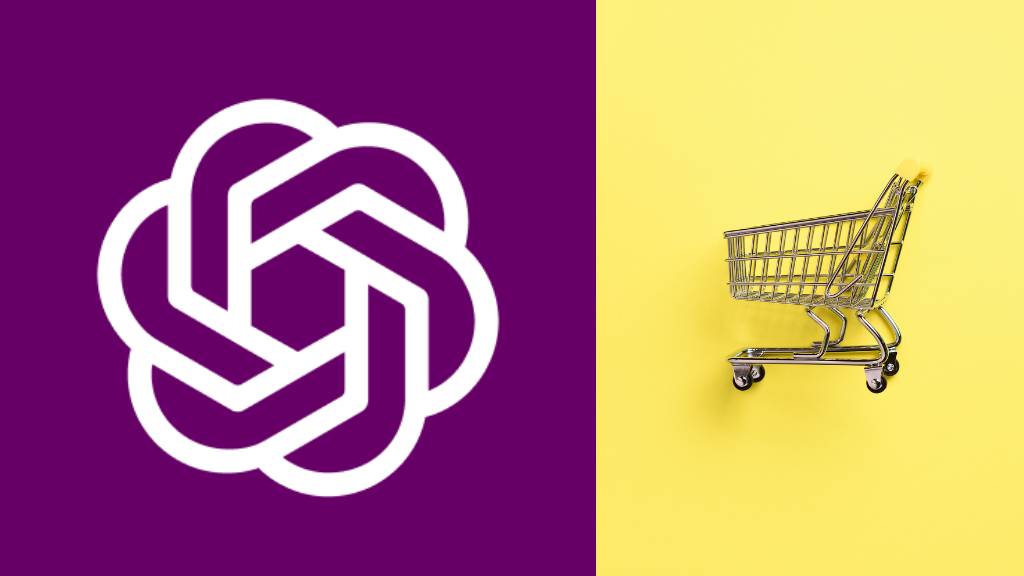Open AI announces Instant Checkout tool (image of the ChatGPT logo and a shopping cart)