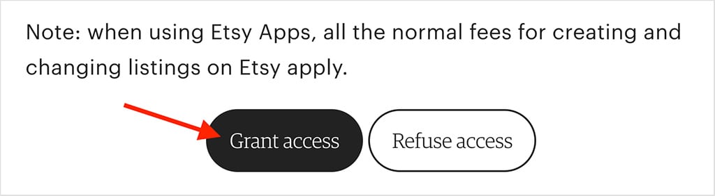 Granting Printify access to Etsy