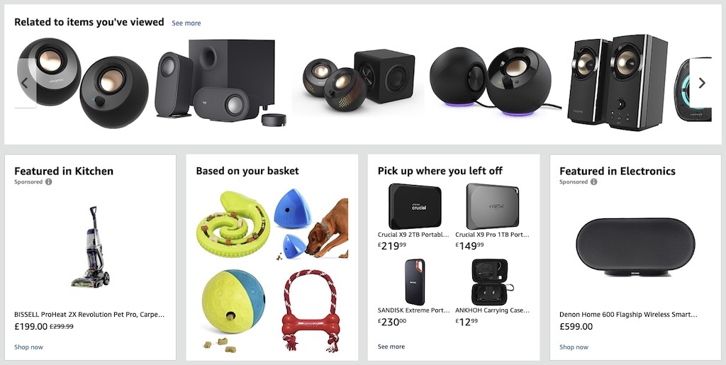 Product surfacing in Amazon