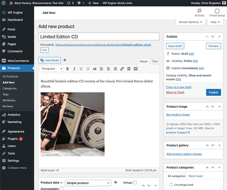The WordPress content management system (CMS)