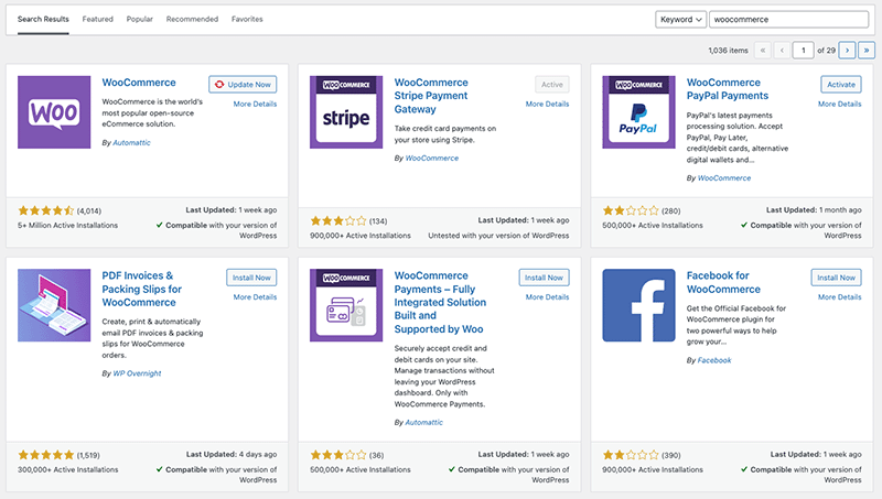 Browsing WordPress / WooCommerce plugins