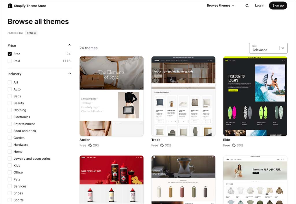 The Shopify Theme Store