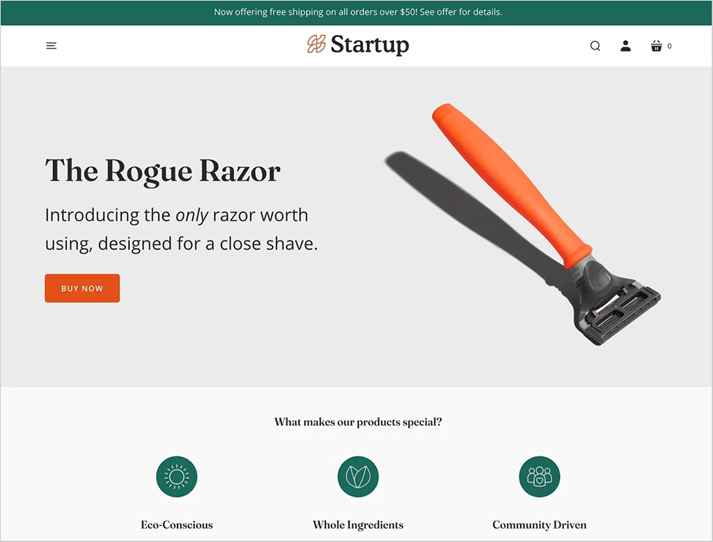 Startup theme