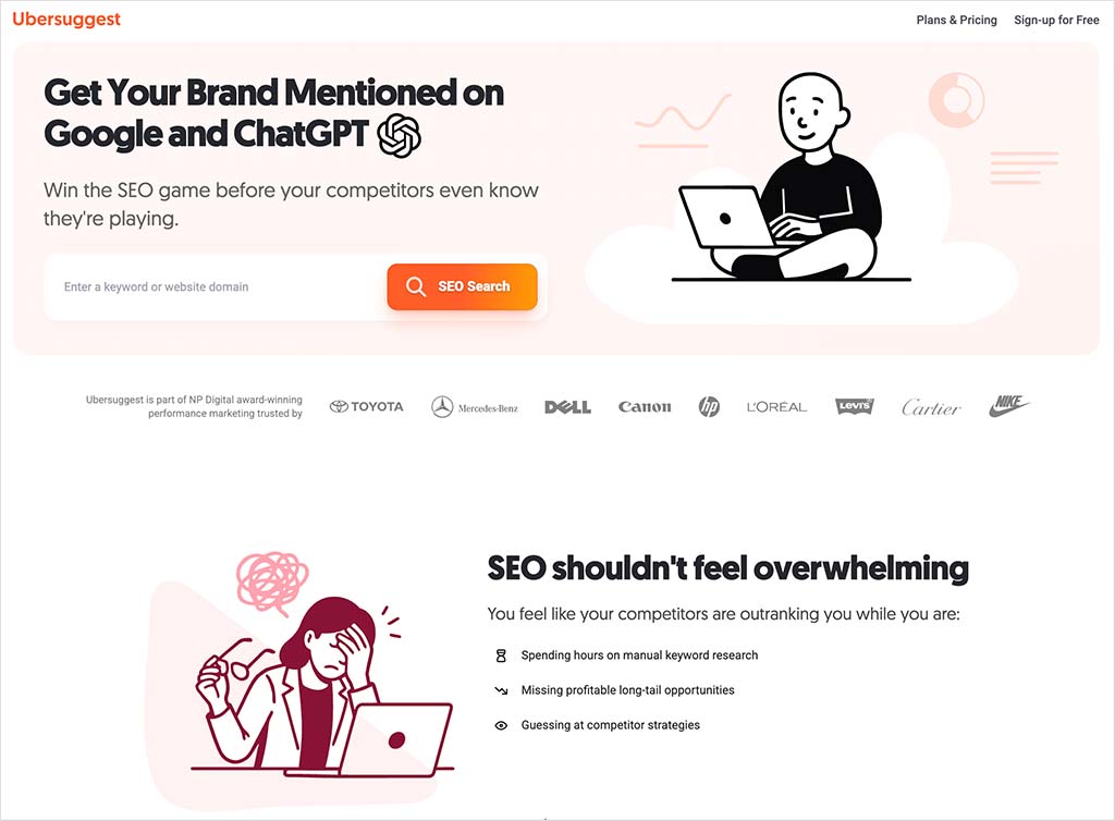 The Ubersuggest platform