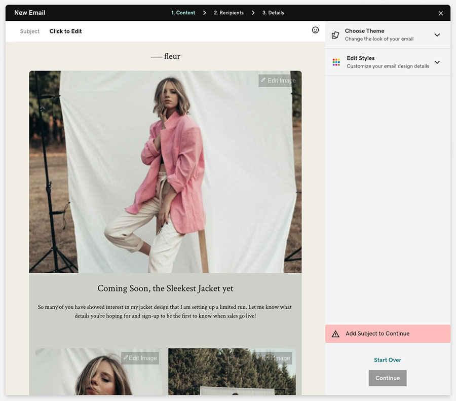 Creating email marketing emails in GoDaddy