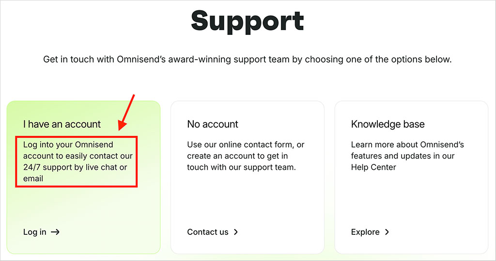 Using Omnisend customer support