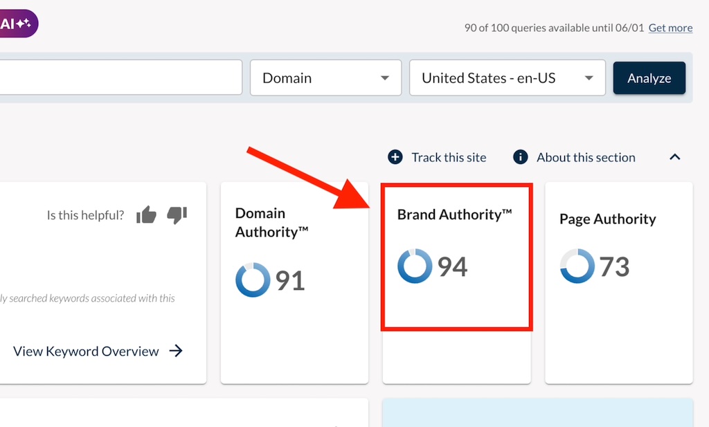 Moz's "Brand Authority" metric